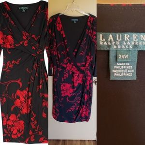 Lauren by Ralph Lauren size 24W black & red dress
